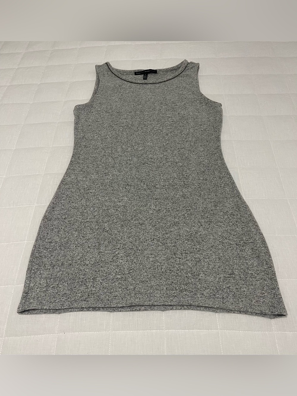 White House Black Market Heather Gray Knit Sleeveless Sweater Mini Dress